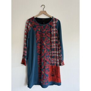 AVENTURES DES TOILES Size 38 art to wear picture abstract print multicolor dress